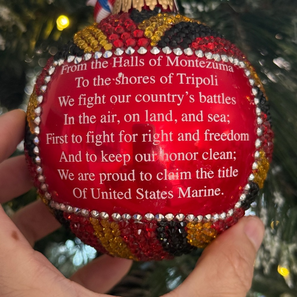 United States Marine Corps Holiday Ornament, Red, Gold, Christmas, Military Gift - Picture 5 of 10